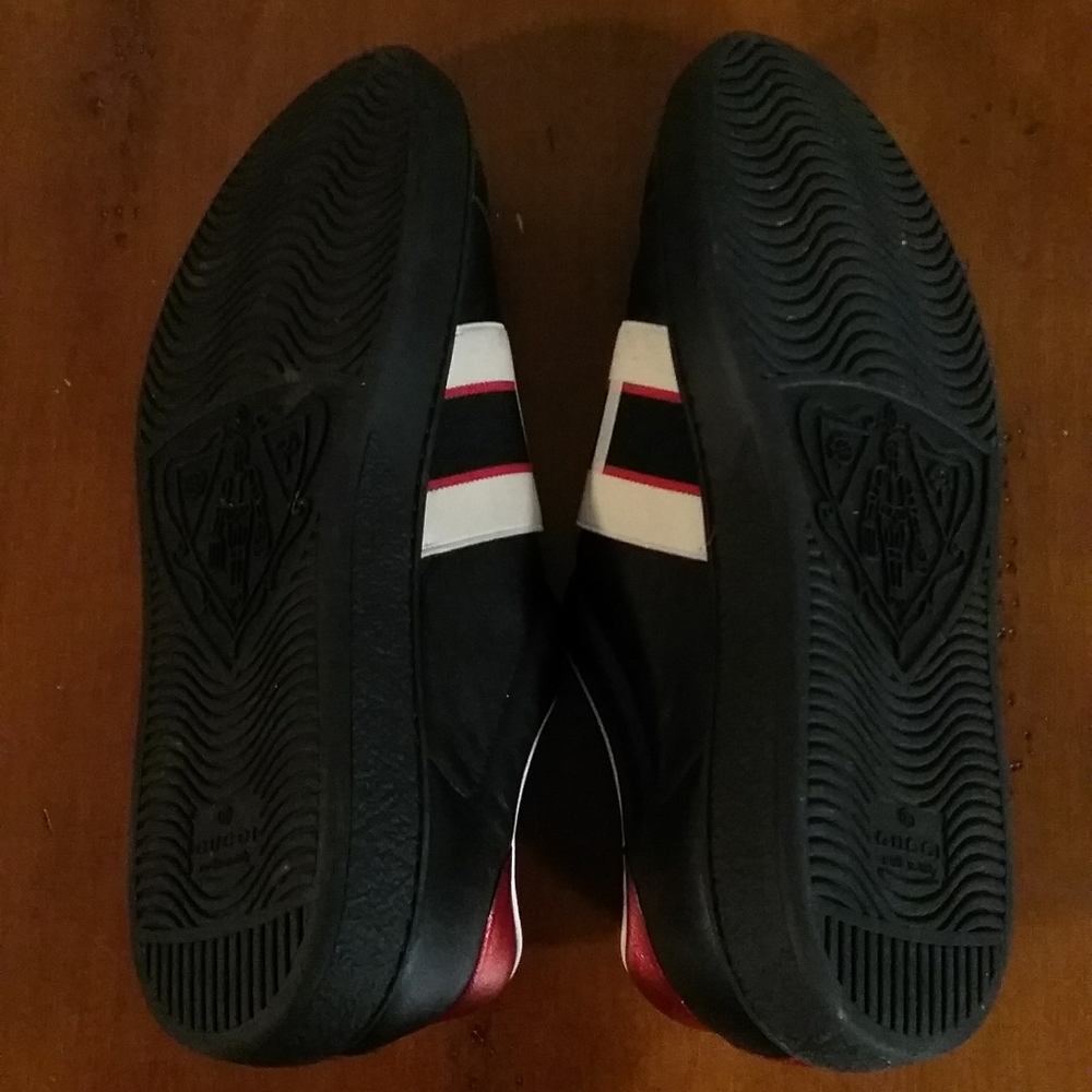 Authentic Men's Gucci Ace Stripe Leather Sneakers - Picture 6 of 7